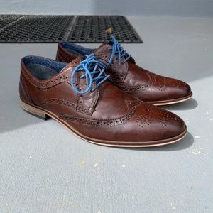 Modern Fiction Leather Wingtip Derby Dress Shoes